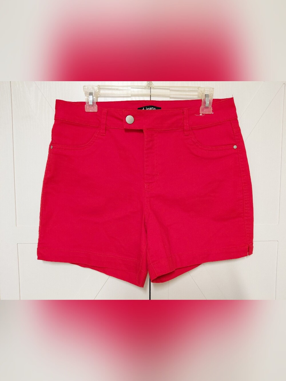 d. jeans Vibrant Orange Stretch Denim Women's Shorts NWOT Size (10)